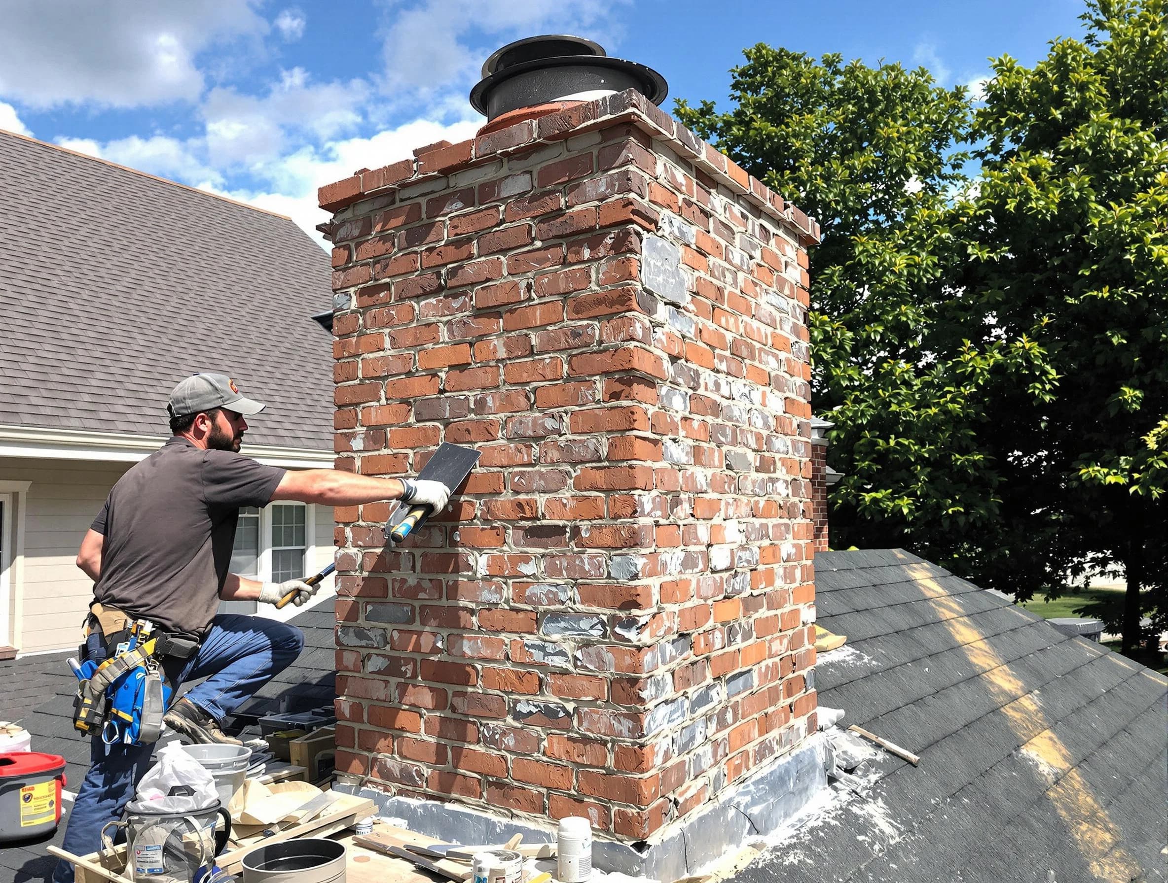 Completed chimney rebuild by Wellesley Chimney Sweep in Wellesley, MA