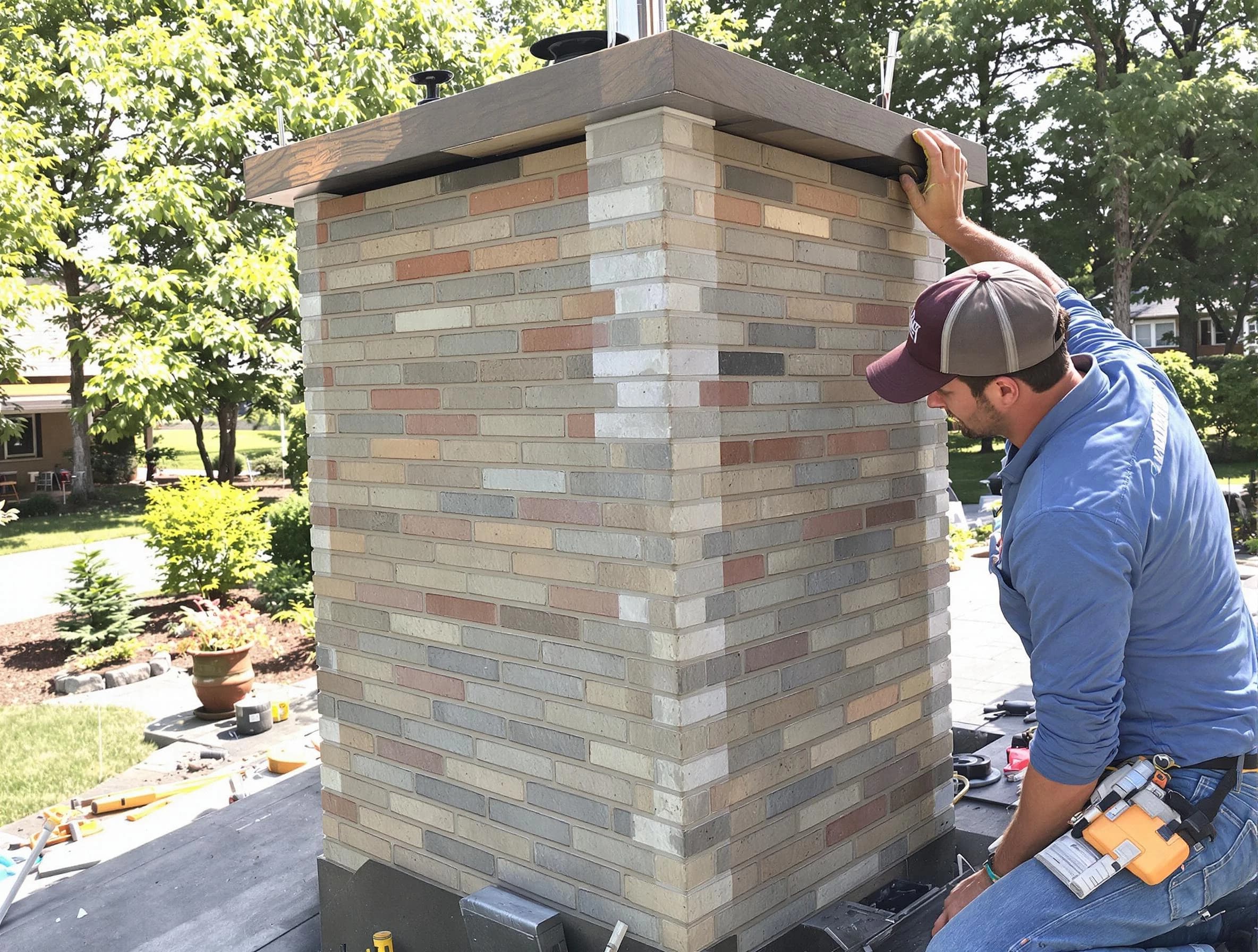 Wellesley Chimney Sweep completing a modern chimney remodel in Wellesley, MA
