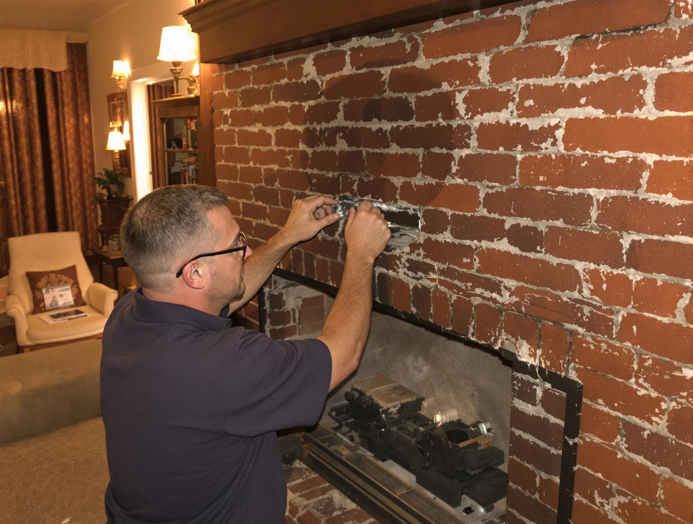 Wellesley Chimney Sweep expert fixing a fireplace in Wellesley, MA