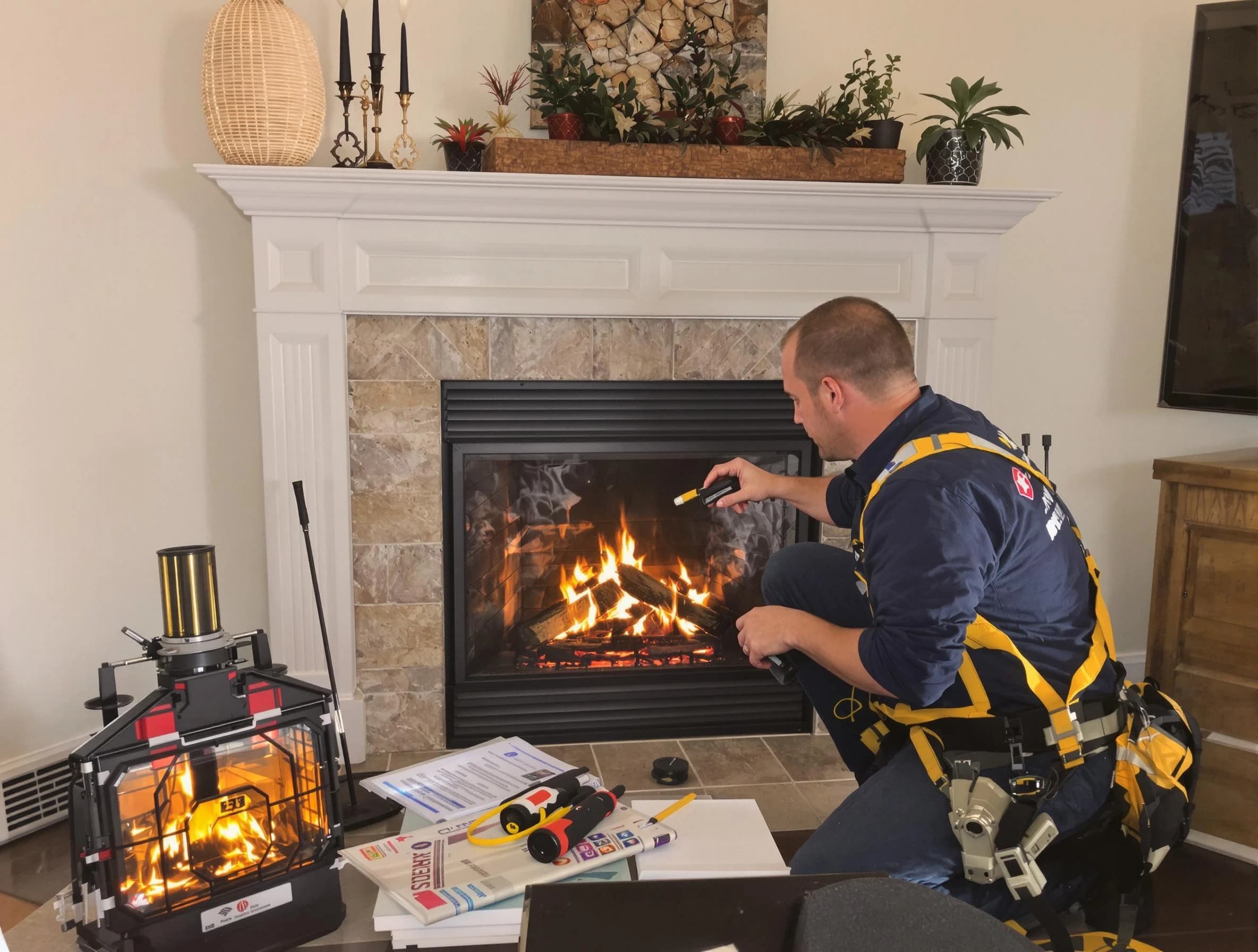 Safety-focused fireplace inspection by Wellesley Chimney Sweep in Wellesley, MA