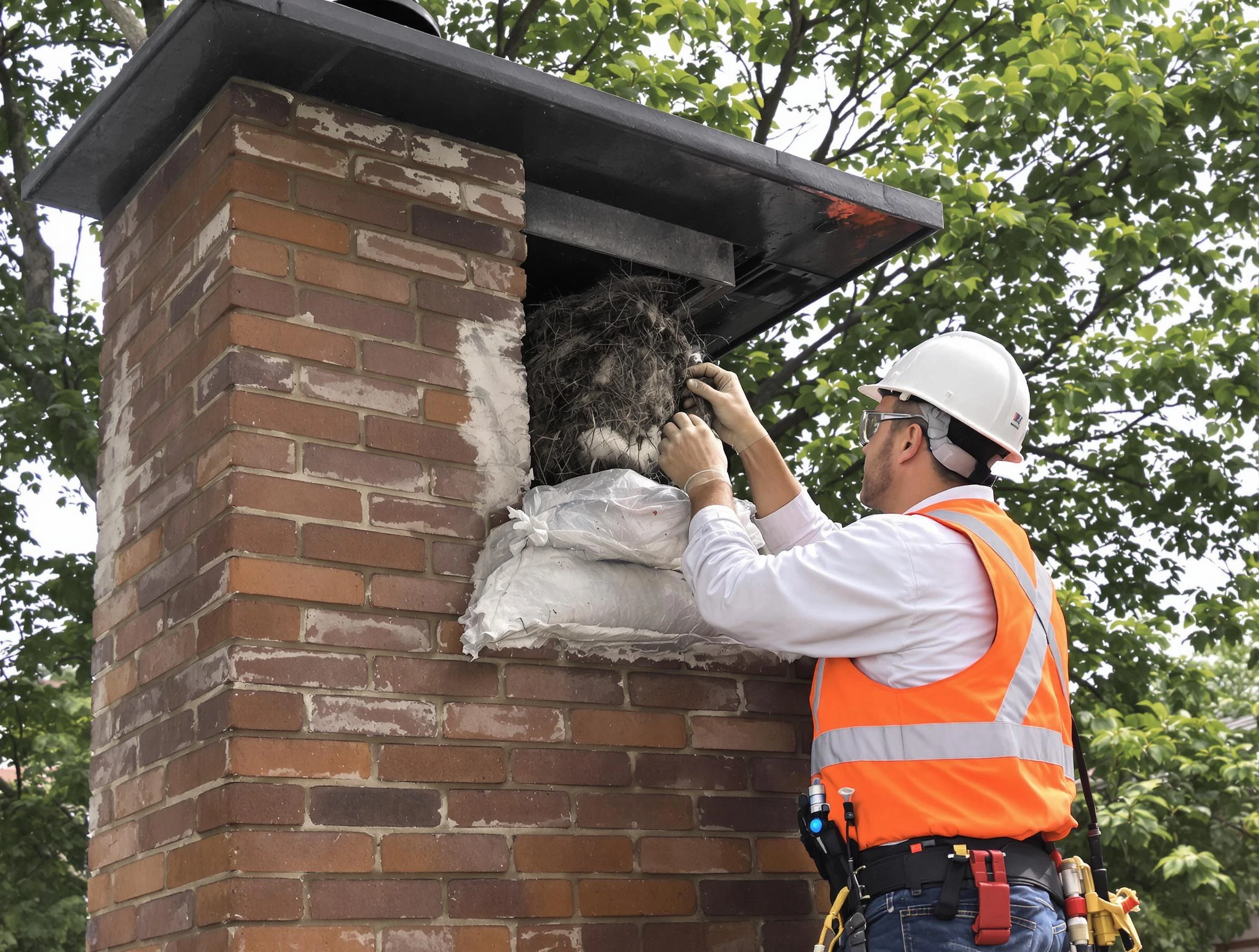 Humane removal of debris and animals by Wellesley Chimney Sweep in Wellesley, MA